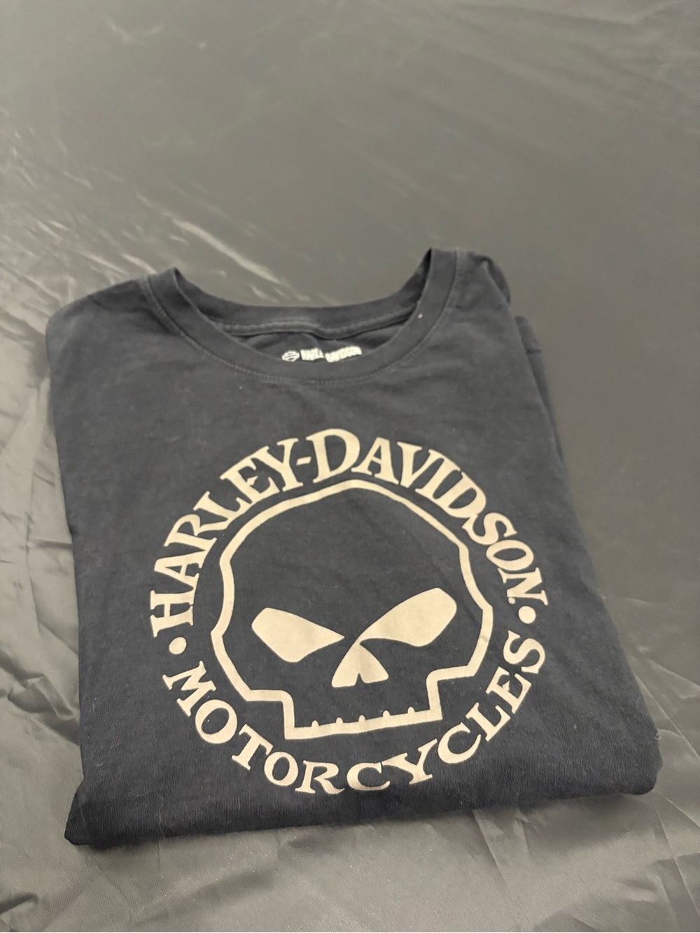 Harley-Davidson Black Tee with Cream Skull Logo
